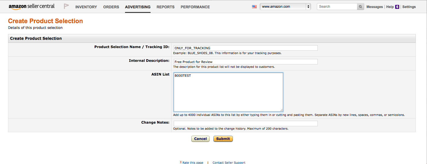 Amazon Promotion Product Selection Creation