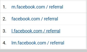 google analytics Facebook referral types